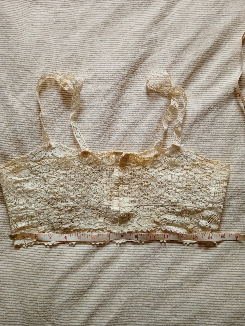 Antique 1930s Lace / Crochet Bralette Camisole Crop top Vintage - Picture 11 of 11